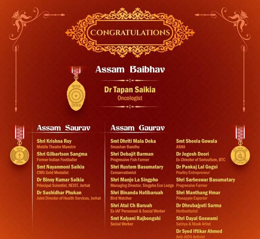 Assam State Civilian Awards 2023