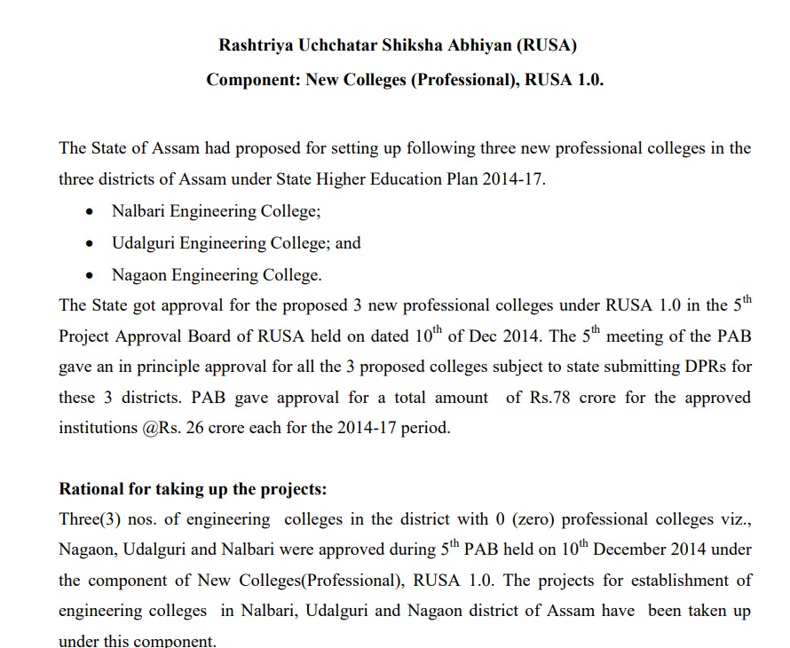 Proposed Udalguri Engineering college