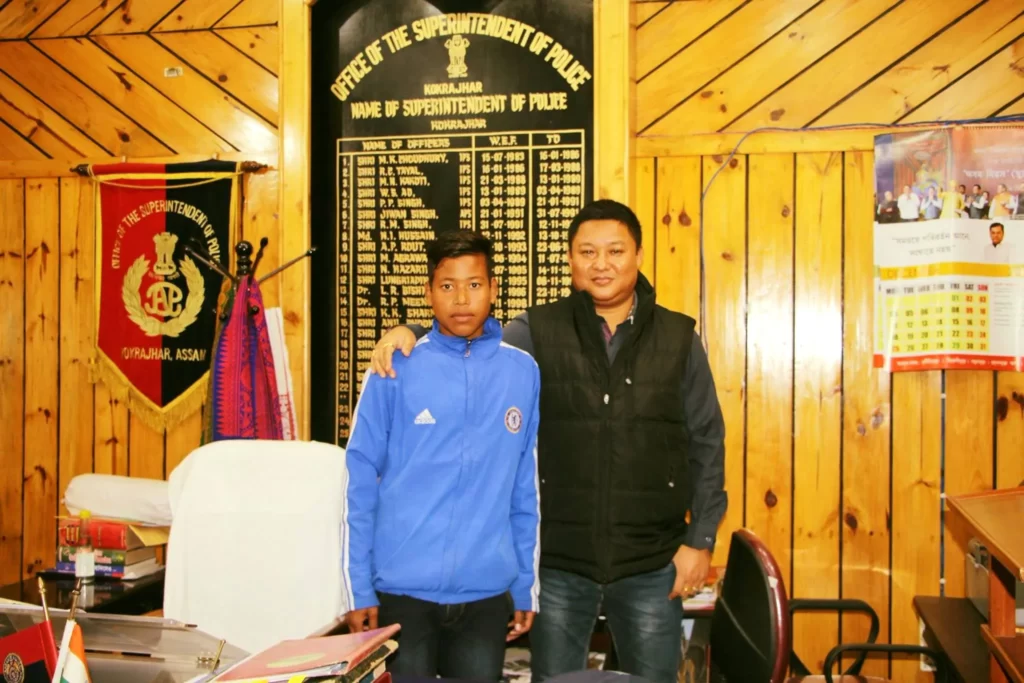 Manabir Basumatary along with ShriRajenSingh, APS - Superintendent of Police, Kokrajhar, Assam.