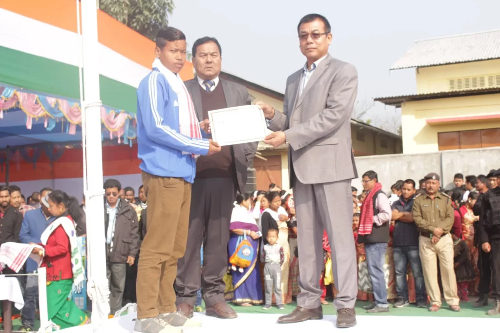 Manabir Basumatary has been awarded on 69thRepubilDay2018 at Gossaigaon Higher Secondary School Play Ground