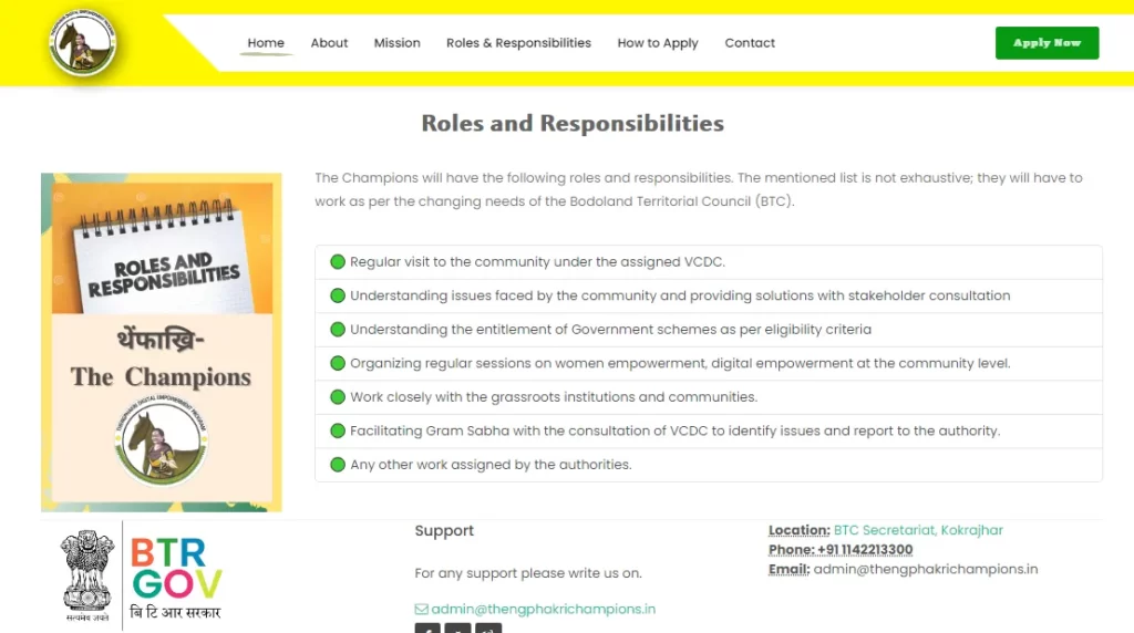 Thengphakri Champions job Roles