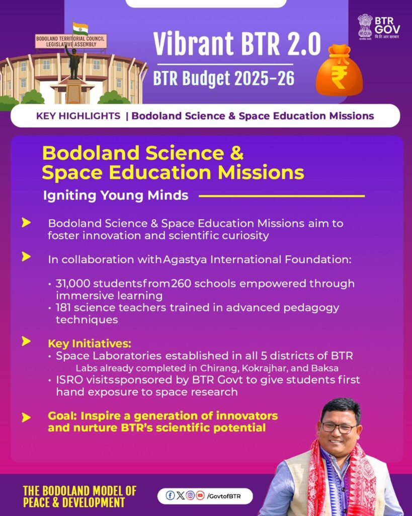 BTR Budget Bodoland Science and Space Education Mission