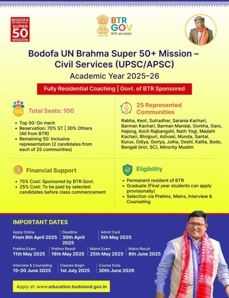 Bodofa UN Brahma Super 50 Mission Civil Services Notification