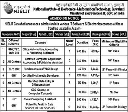 NIELIT Kokrajhar Admission 2025