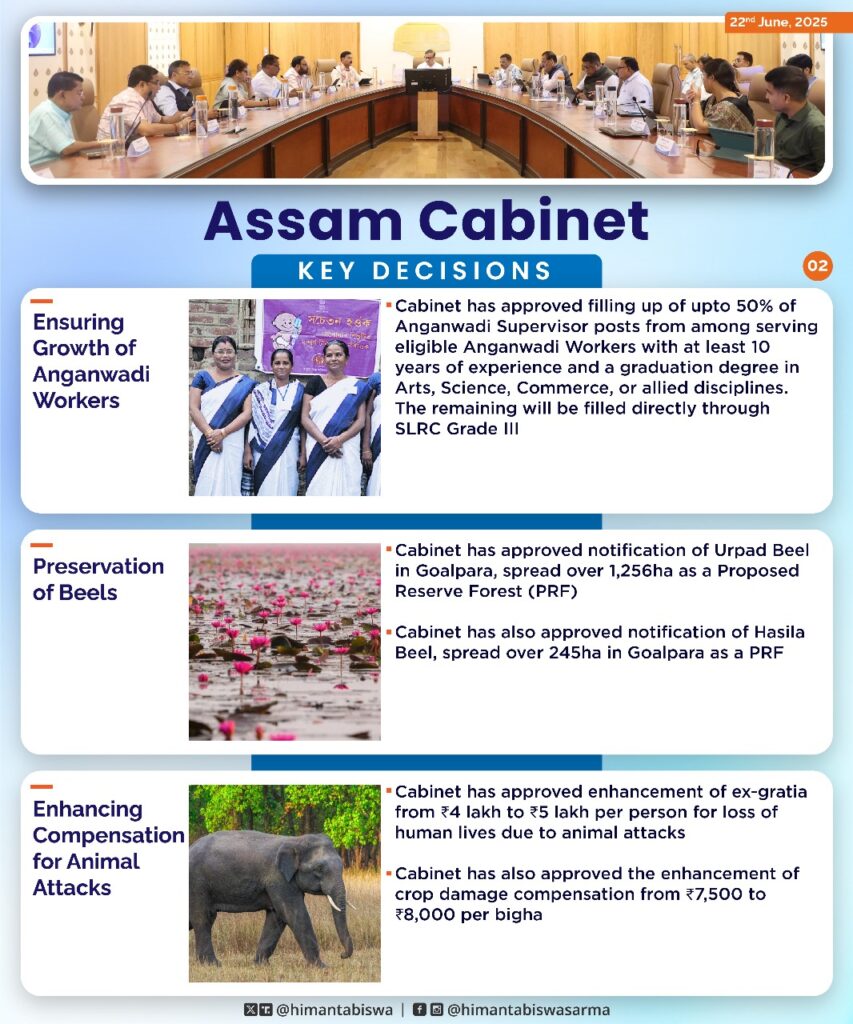 22 June Assam cabinet meeting 2025