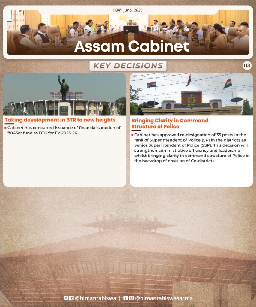 Assam Cabinet Meeting 2025 June 4
