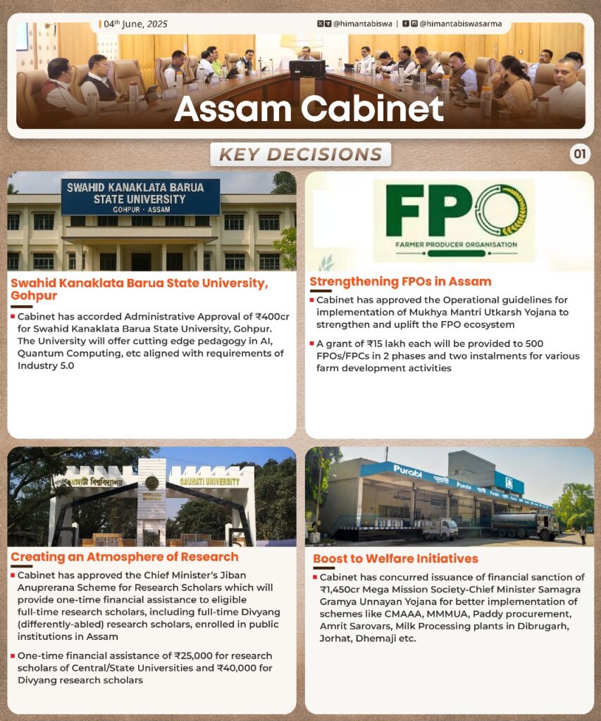 Assam Cabinet Meeting June 4 2025