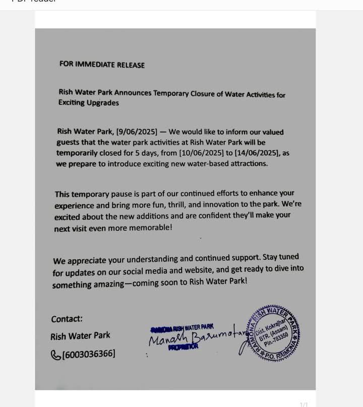 Raimona Waterpark Closed Temporarily