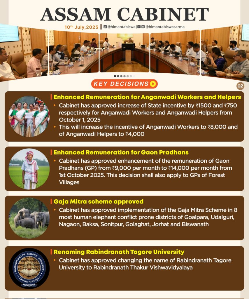 Assam Cabinet Meeting July 10, 2025