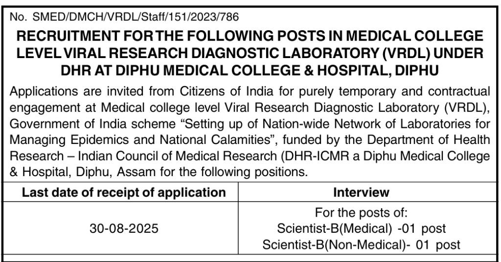 Diphu Medical College & Hospital Recruitment 2025