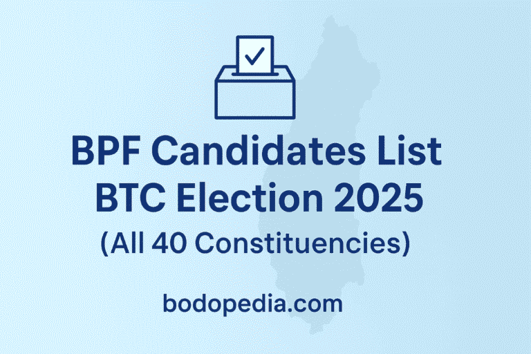 BPF Candidates List BTC Election 2025 (All 40 Constituencies)