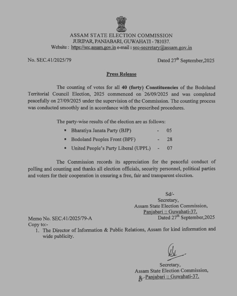 BTC Election 2025 Result Page 1
