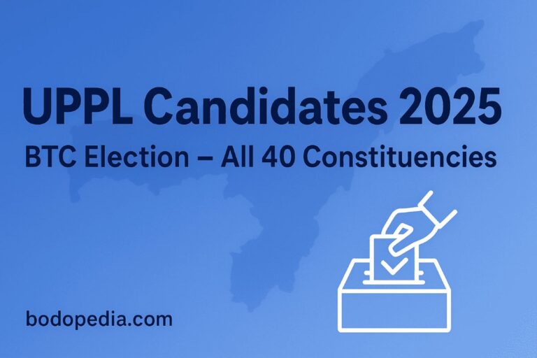 UPPL Candidates List for BTC Election 2025 (All 40 Constituencies)
